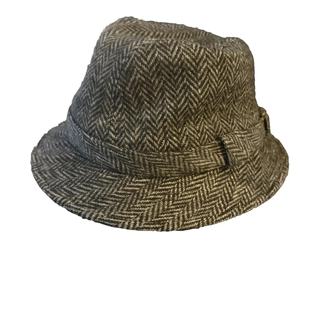 Vintage Dorfman Pacific‎ Scala Classico Grey Dress Medium Hat Wool Herringbone